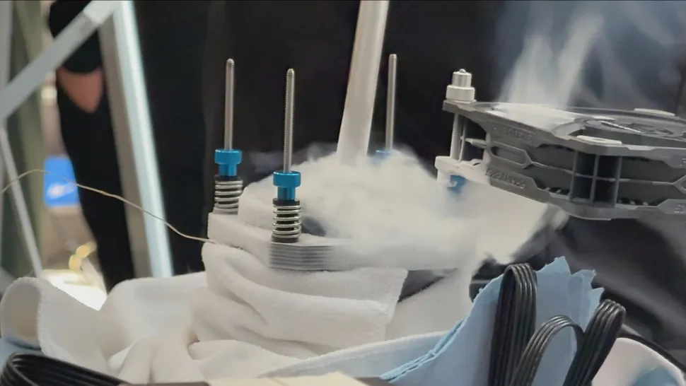 液体窒素冷却でオーバークロックしているCore i9 14900KF