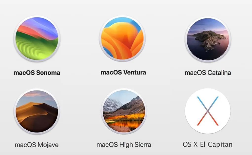 古いバージョンのmacOS